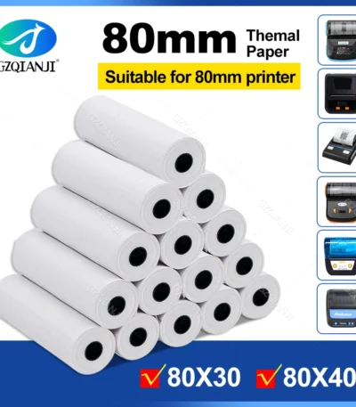 BPA free 80*30mm 40mm Thermal Receipt Paper for All Mini 3 inch Inkless Wireless Thermal POS Receipt Bill Printer Paper Roll 1