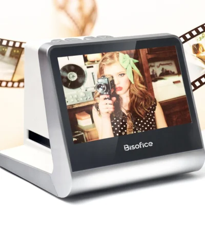 Bisofice Film and Slide Scanner 5'' LCD Screen for 135 Film/126KPK /110 Film/Super8/ Monochrome/Slide to Digital JPEG Photos 1