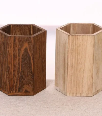 Desktop Storage Wooden Pen Holders INS Style Large Capacity Pen Holder Box Multifunctional Wooden Pencil Organizer 1