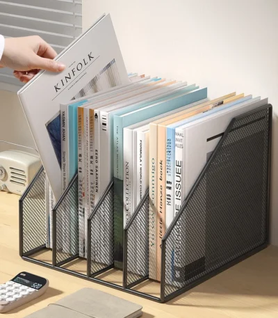 Metal File Rack Office Desk Shelf Standing Desktop File Folder File Box File Storage Box Data Rack Stationery Organizer File 1