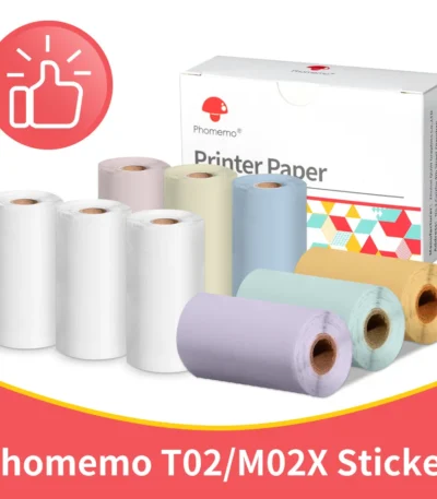 Phomemo 3 Rolls Self-adhesive Transparent Sticker Thermal Paper for T02 M02X Label Sticky DIY Photo Texts Study Notes Printing 1