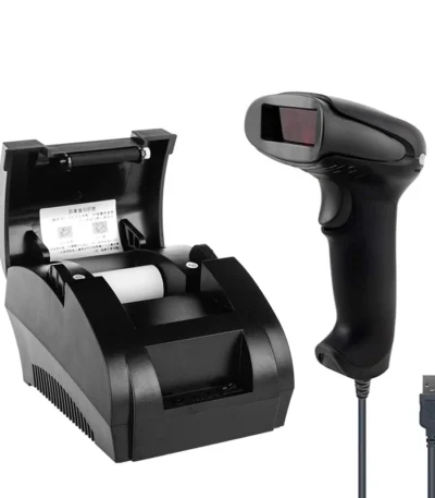 NETUM Portable USB Barcode Scanner Wired Laser 1D Bar Code Reader for POS and Inventory  58mm Thermal Printer Machine Protable U 1