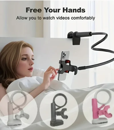 Adjustable Gooseneck Phone Holder - Flexible Long Arm Clip for All Smartphones, Hands-Free Stand for Home Office Travel 1
