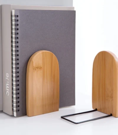Nature Bamboo Desktop Organizer Bookends Book Ends Stand Holder Shelf Bookrack 1