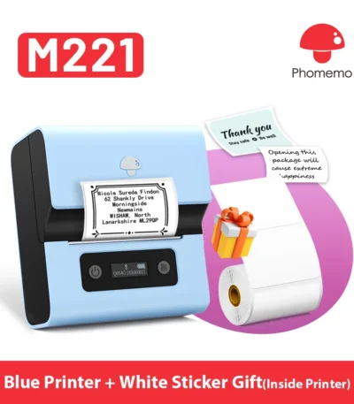 Phomemo M221 Label Printer 20-75mm Portable Printer Thermal Label Maker M110 New Version for Mini Labeling File Folder Labels 1