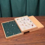 Fashion Bamboo Wood Velvet 100 Digit Ring Display Tray Jewelry Stud Earrings Storage Plate Jewellery Counter Showcase Props