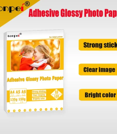 A4 50sheets A5 A6 100sheets 135g 150g high Glossy Self Adhesive Inkjet Printing with back glue sticker photo paper 1