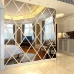 3D Mirror Stickers Acrylic Triangles Self-adhesive Diamonds DIY Wall Mirror Stickers for Living Room Home Decor 10/17/32/58Pcs