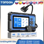 TOPDON ArtiDiag600 Elite OBD2 Scanner 2025 Full-System Car Diagnostic Tool 13 Maintenance Services FCA AutoAuth Automotive Scan