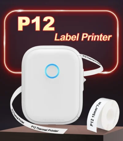Portable Label Maker P12 Wireless Bluetooth Continuous Label Printer Handheld Machine DIY Self adhesive Continuous Label Tape 1
