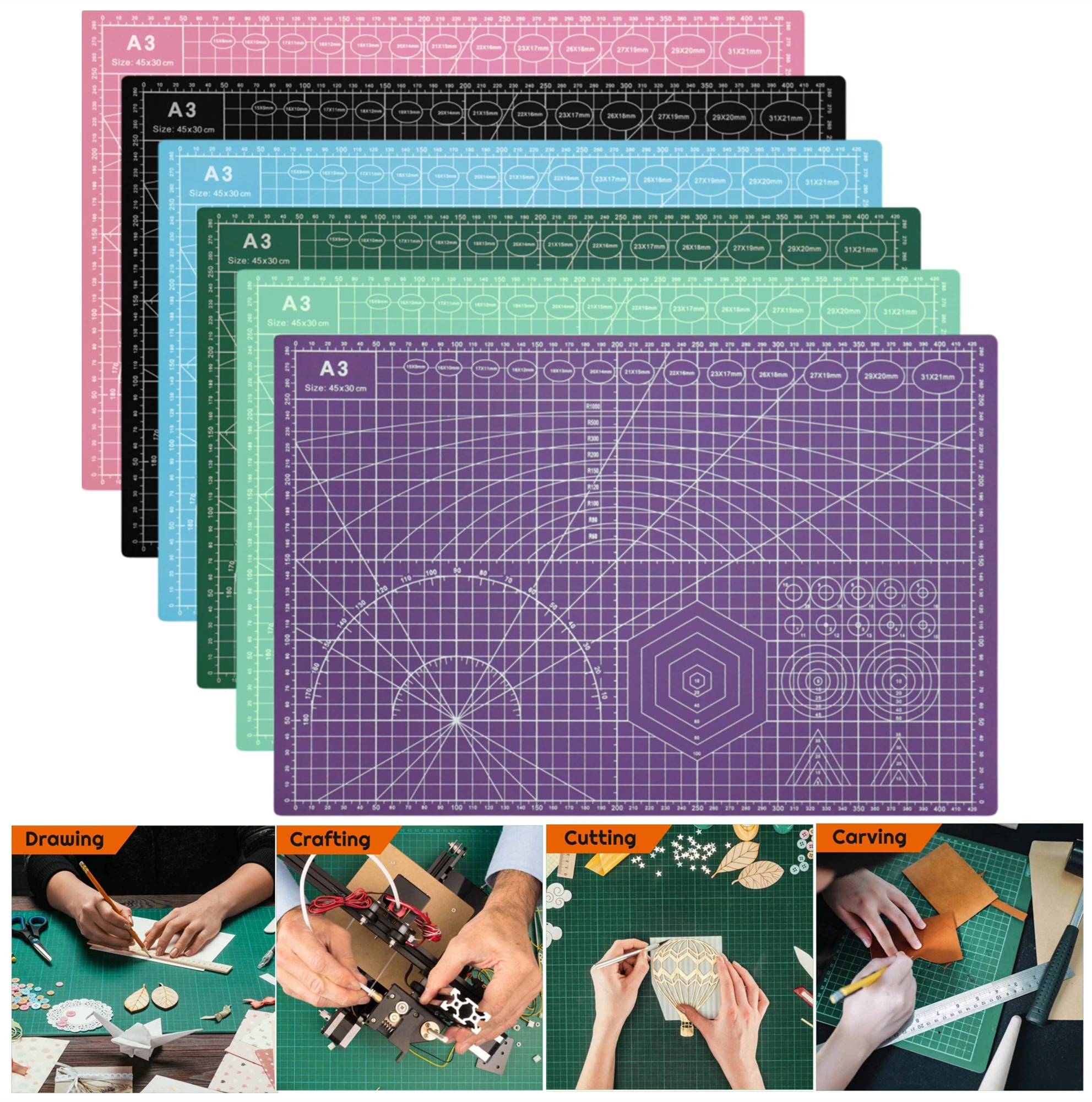 A3 Self Healing Sewing Mat, 9inchx6inch Cutting Mat,Cutting Board for Sewing Crafts Hobby Fabric Precision Scrapbooking Project A3 Self Healing Sewing Mat, 9inchx6inch Cutting Mat,Cutting Board for Sewing Crafts Hobby Fabric Precision Scrapbooking Project
