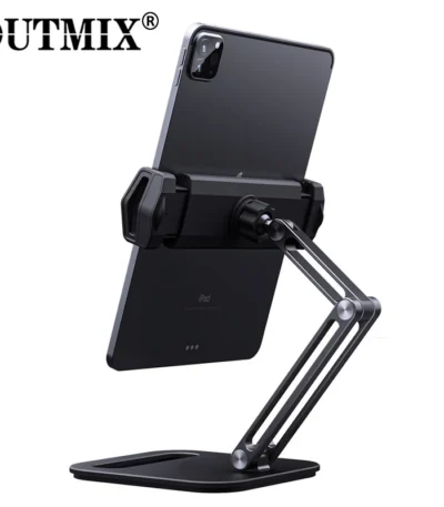 Aluminum Tablet Stand Desktop Phone Tablet Holder Stand Flodable Adjustable 5-13inch Tablet Phone Desktop Mount for iPad Pro12.9 1