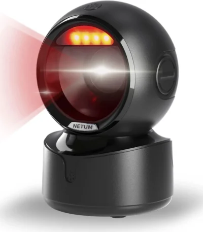 NETUM Desktop 2D QR Barcode Scanner, A5 Hands-Free Omnidirectional USB Big Barcode Reader 1D QR Screen Barcodes Scanning 1