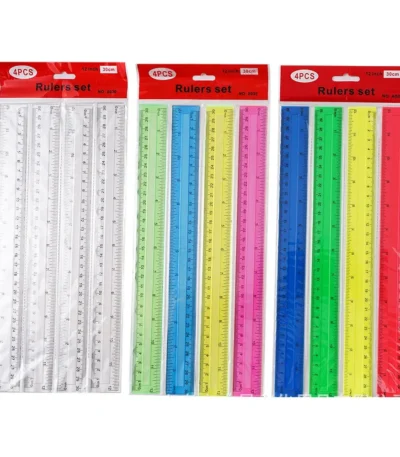 4pcs 30cm Colorful Plastic Straight Rulers Kawaii Stationery Drawing Measuring Tool School Office Supplies Kids Student Prize 1