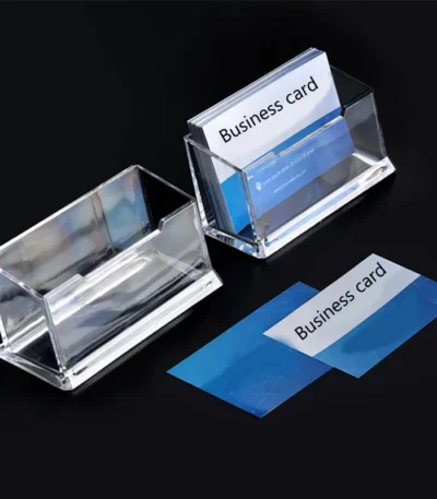 Acrylic Sign Holder Business Card Storage Price Tag Display Business Card Holder Support Carte Desktop Business Card Holder BQ04 1