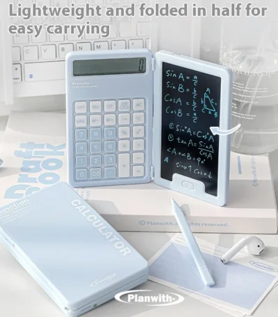 Planwith 2 in 1 Handwriting Calculator Foldable 12 Digit Large Button Portable Office And Study Stationery With Electronic Pen 1