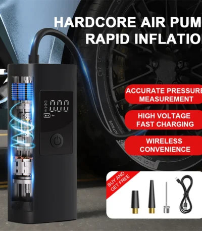 Electric Tire Inflator Pump Portable Car Air Compressor Wireless Rechargeable Air Pump Tire Inflator for Motorcycle Bicycle Ball 1