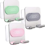 Wall Mount Cell Phone Holder – Mirror Adjustable Cellphone Stand for Bathroom Bedroom Kitchen or Dorm, for iPhone Samsung Xiaomi