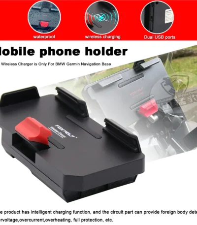 Mobile Phone Motorcycle Navigation Bracket Wireless Charging Support For R1300 R1200 F800 F850 F700 R1250GS ADV CRF1000L 1