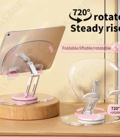 Multi Function Adjustable Lift Creative Mobile Phone Tablet Stand Aluminum Desktop Foldable Lazy Stand Cute Acrylic Plate Q16 1