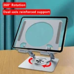 360 Rotation Foldable Cooling Bracket Support Tablet Holder Hollowed Adjustable Height for 4-13Inch Phone Tablet iPad Desk Stand