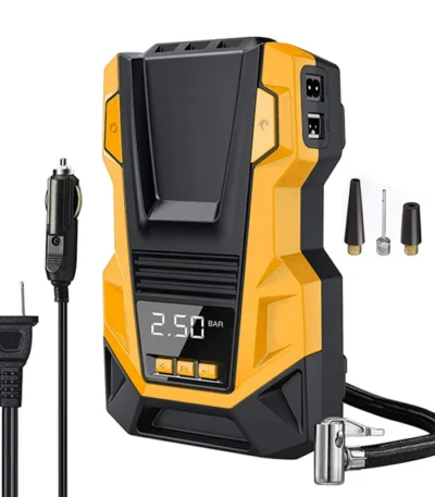 Car Tire Inflator Portable Air Compressor 150PSI Digital Air Pump AC220/110V DC12V With LED Light for Car Motorcycle Bicycle 1