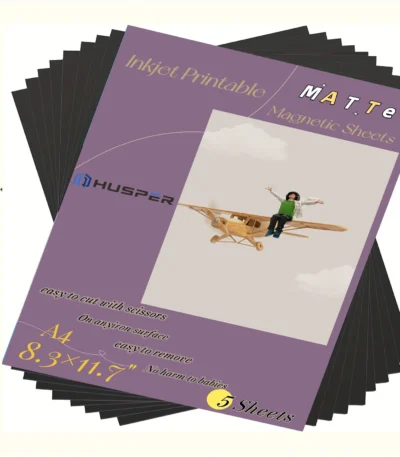 HUSPER A4 5 Sheets Matte Printable Magnetic Paper 8.3×11.7 inch for Inkjet Printers Magnetic Paper 1