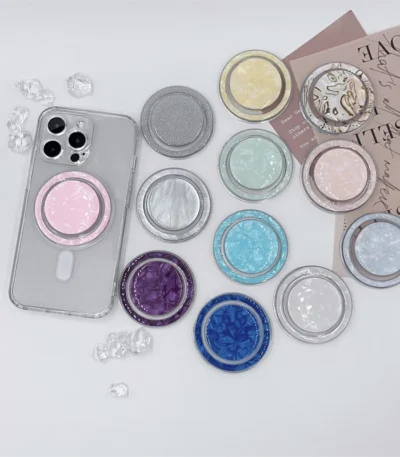 Luxury Glitter Coloful Round Magnetic Holder Grip Tok Griptok Phone Stand Holder Support For iPhone 15 For Pad Magsafe Smart Tok 1