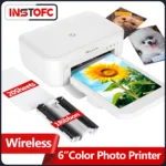 Mini Color Photo Printer 300 DPI High-Resolution Instant Photo Printer Wireless Thermal Photo Printer with Paper and Ribbon