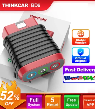 THINKCAR BD6 Bluetooth Auto OBD2 Scanner Full System 5 RESET ETS OIL Lifetime Free Update Car Diagnostic Tool Use THINKDIAG APP 1