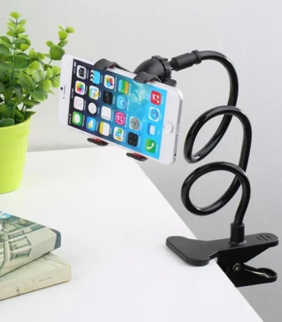 Universal Lazy Mobile Phone Gooseneck Stand Holder Stents Flexible Bed Desk Table Clip Bracket for Phone Flexible Holder Arm 1