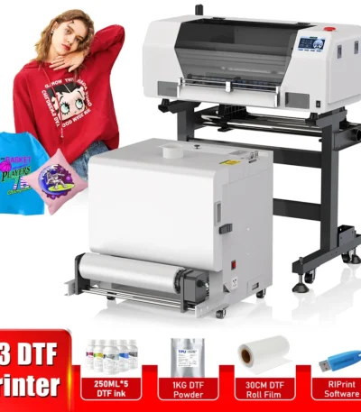 13" DTF Printer A3 Directly To Film XP600 impresora dtf A3 with DTF Powder Shaking Machine for clothes jeans A3 t shir printing 1