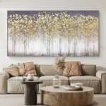 Abstract Gold Leaf Oil Painting Hand On Canvas Modern Gold Foil Texture Acrylic Painting Living room Large Wall Art Home Decor
