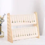 Jewelry Display Stand for Necklace Wooden Jewelry Storage Holder for Pendant Bracelet Display Props Home Shop Counter Shows Rack