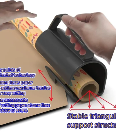 Wrapping Paper Roll Cutter With Handle Manual Corner Rounder Gift Wrap Paper Cutter Craft Knife Roll Sliding Line Cut Trimmer 1