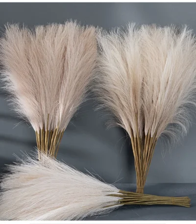 5/10/20PCS Fluffy Pampas Grass Boho Decor Artificial Flower Fake Plant Reed Simulated Party Wedding Home Decoration 42CM 1