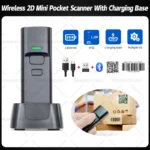 Charging base 2D/QR/1D Pocket Scanner warehouse retail logistics barcode scanner bluetooth scanner wireless reader P2300