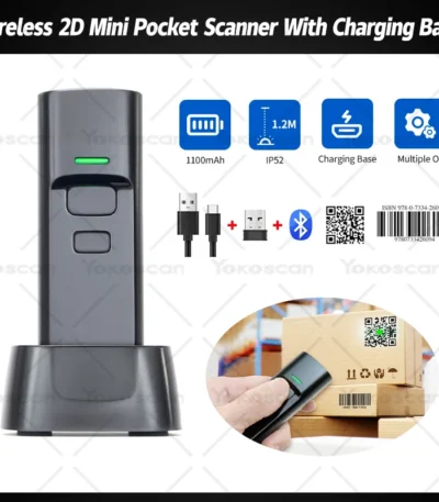 Charging base 2D/QR/1D Pocket Scanner warehouse retail logistics barcode scanner bluetooth scanner wireless reader P2300 1