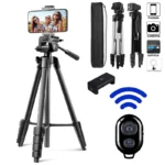 Mobile Tripod for Phone Lightweight Camera Tripod Stand with Bluetooth Selfie Remote Phone Holder for Youtube Video Photography