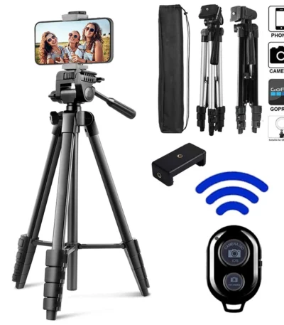 Mobile Tripod for Phone Lightweight Camera Tripod Stand with Bluetooth Selfie Remote Phone Holder for Youtube Video Photography 1
