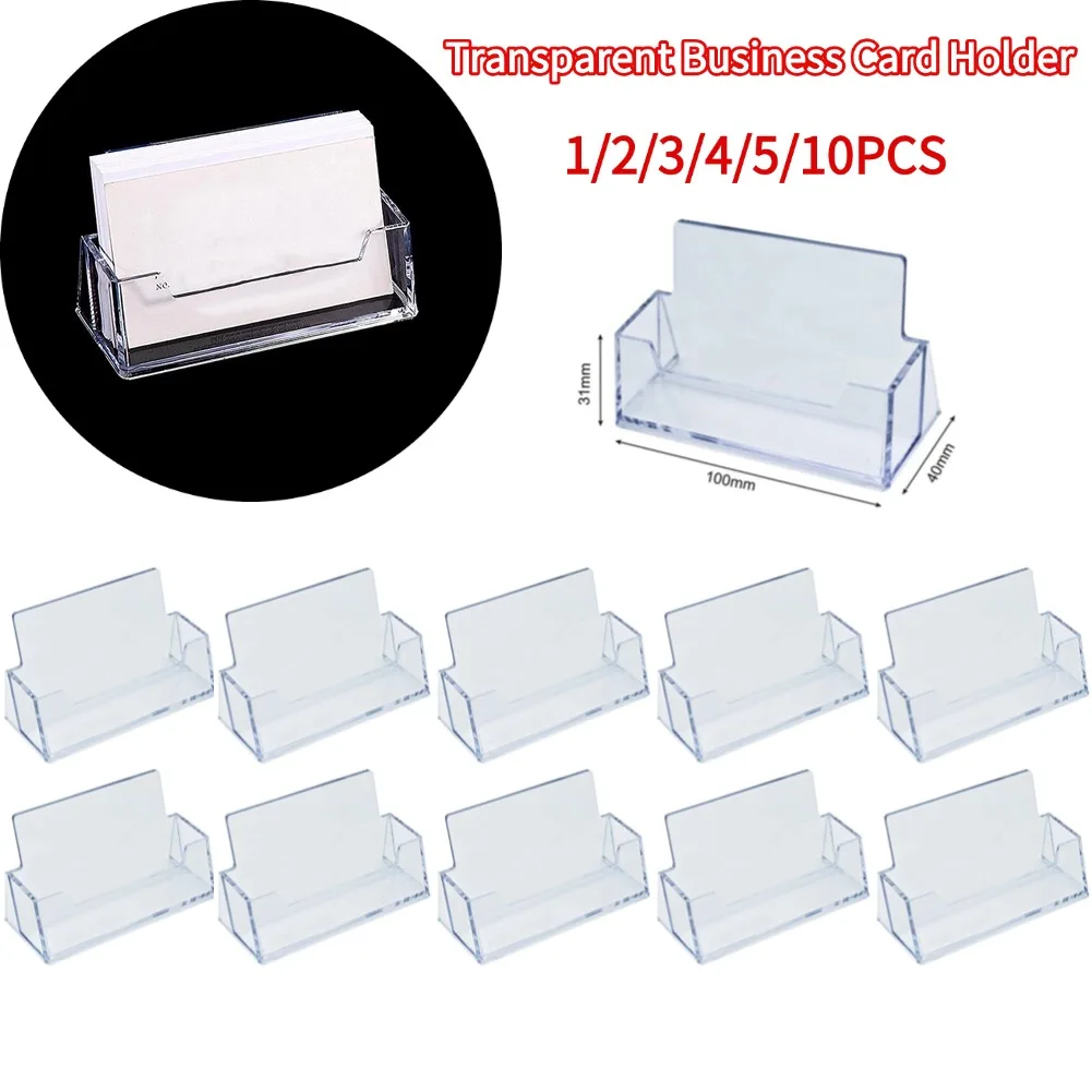 1/2/3/4/5/10pcs Clear Desk Shelf Box Storage Display Stand Acrylic Plastic Transparent Business Card Holder Place Card Holder 1/2/3/4/5/10pcs Clear Desk Shelf Box Storage Display Stand Acrylic Plastic Transparent Business Card Holder Place Card Holder