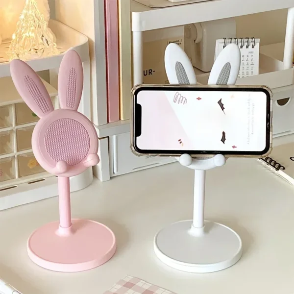 Cute Rabbit Mobile Phone Stand Desktop Can Be Lifted And Adjusted Desktop Lazy Person Selfie Watch Video Music Support Bracket