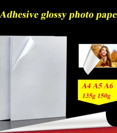 A4 50sheets A5 A6 100sheets 135g 150g high Glossy Self Adhesive Inkjet Printing with back glue sticker photo paper 1