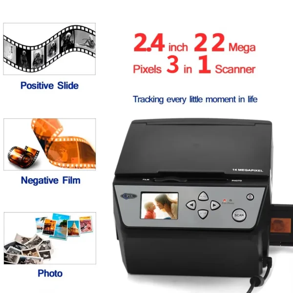 Slide Scanner 22 Mega Pixels 4 in 1 COMBO and Digital Film Scanner 135 Negative Converter Photo 35mm