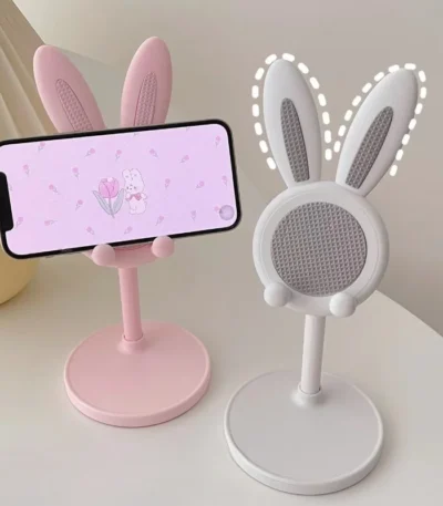 The cute Rabbit mobile phone stand desktop can lift and adjust the desktop phone accessories  phone stand  phone grip 1