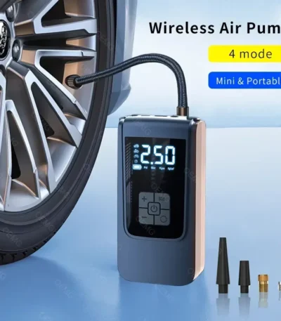 Wireless Car Air Pump Portable Air Compressor Electric Tire Inflator with LCD Digital Display for Car Motorcycles Bicycle Ball 1