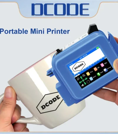 DCODE Blue XMINI 12.7mm Portable Mini Handheld Thermal Inkjet Printer Text QR Barcode Image Batch Number Logo Date Label Coder 1