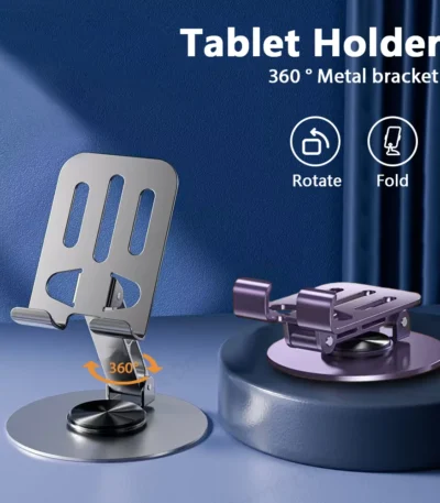 Metal 360° Rotation Mobile Phone Tablet Holder Anti Slip Foldable Regulate Portable Lazy Desktop Live Mobile Phone Stand Mount 1