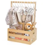 Wood Storage Crate Baby Toys Clothing Organizer Box Children Portable Basket Long Handle Sturdy