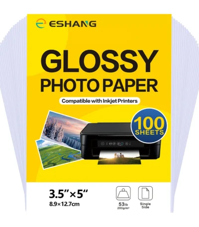 ESHANG 100 Sheets 3R Glossy Photo Paper, 3.5x5", 200gsm Photo Paper for Printer, Photo Printer Paper, Chip Bag Printing Paper 1